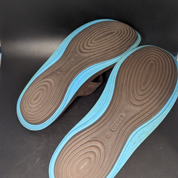Crocs women's brown sandals shoes beach open toe backless Sz 10 - Picture 5 of 7